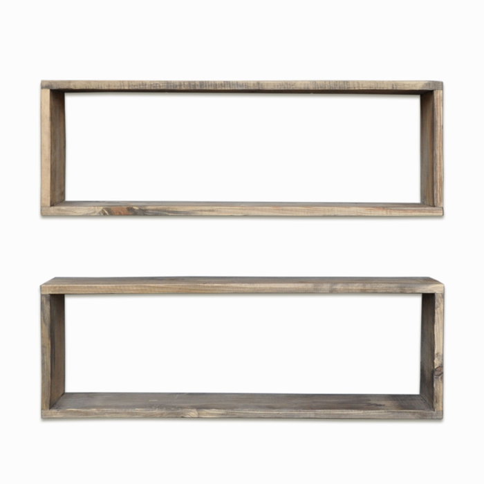 Hanah Home Aa007 Estantería de pared de madera de abeto Color Nogal Hanah Home Aa007 Estantería de pared de madera de abeto Color Nogal